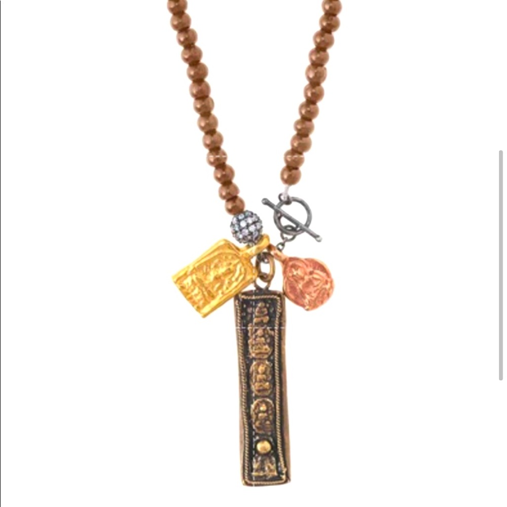 Stella & Dot | Awakening Charm Long Wooden Necklace Retired Stunner - Picture 3 of 4